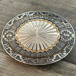 Crumrine Belt Buckle  made in USA. Heavy silver plate. #940